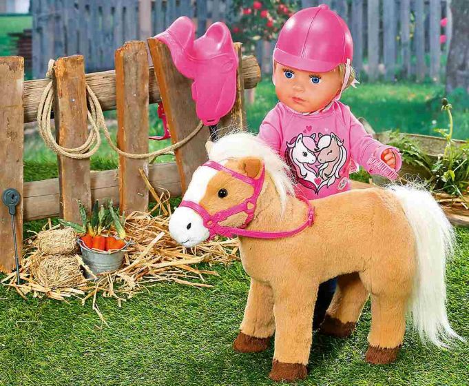 BABY Born Pony Farm Horse - dockhäst med ljud och rörelse - för dockor 43 cm