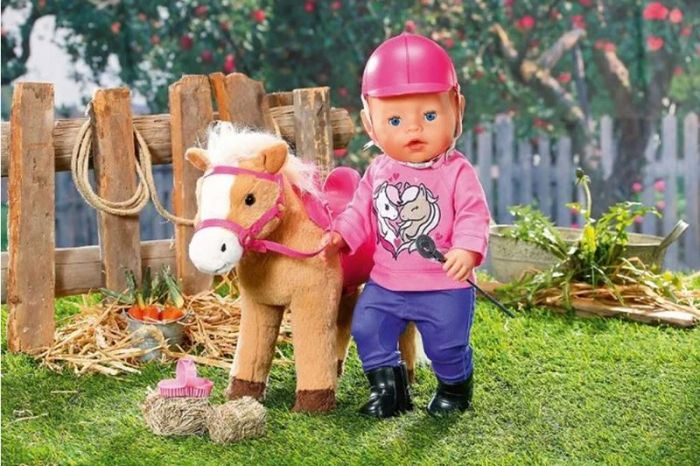 BABY Born Pony Farm Riding Set - komplett ridoutfit för din docka - 43 cm
