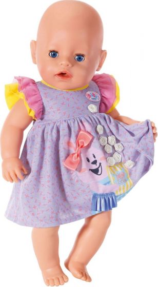 BABY Born lila klänning med puffärmar för dockor 43 cm