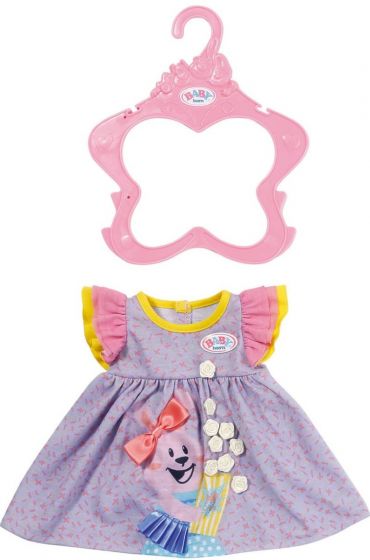 BABY Born lila klänning med puffärmar för dockor 43 cm