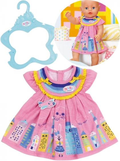 BABY Born antrekk - rosa kjole med puffermer til dukke 43 cm