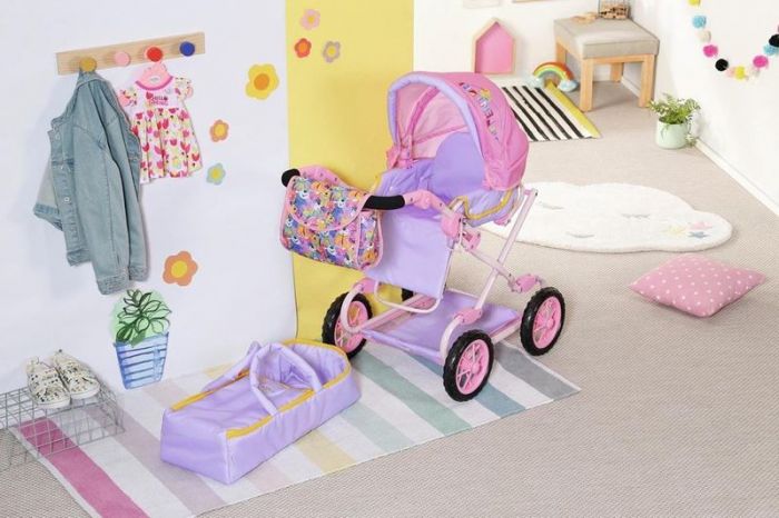 BABY Born Deluxe Pram - sammenleggbar dukkevogn med bærebag og stelleveske