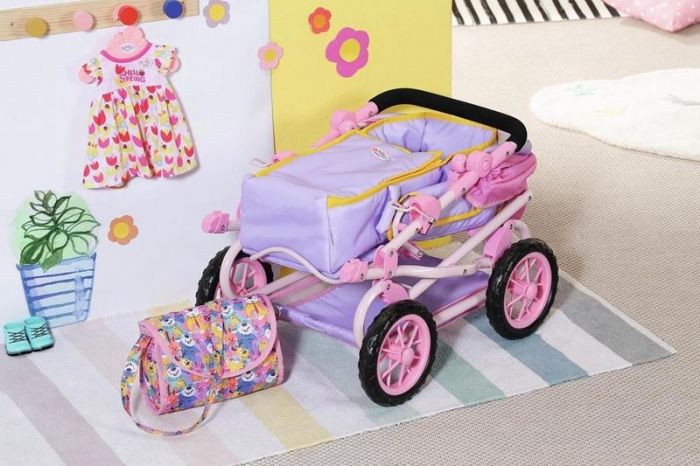 BABY Born Deluxe Pram - sammenleggbar dukkevogn med bærebag og stelleveske