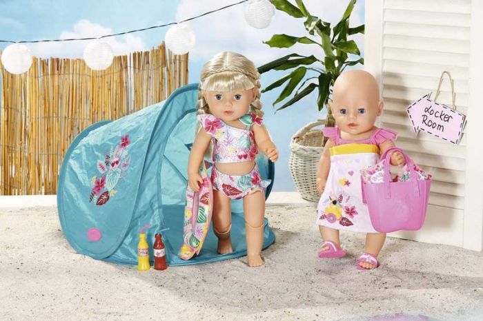 BABY Born Holiday Beach Set - soltält, badring och strandtillbehör