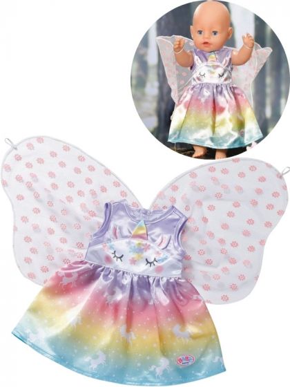BABY Born Unicorn Fairy - kjole med vinger til dukke 43 cm
