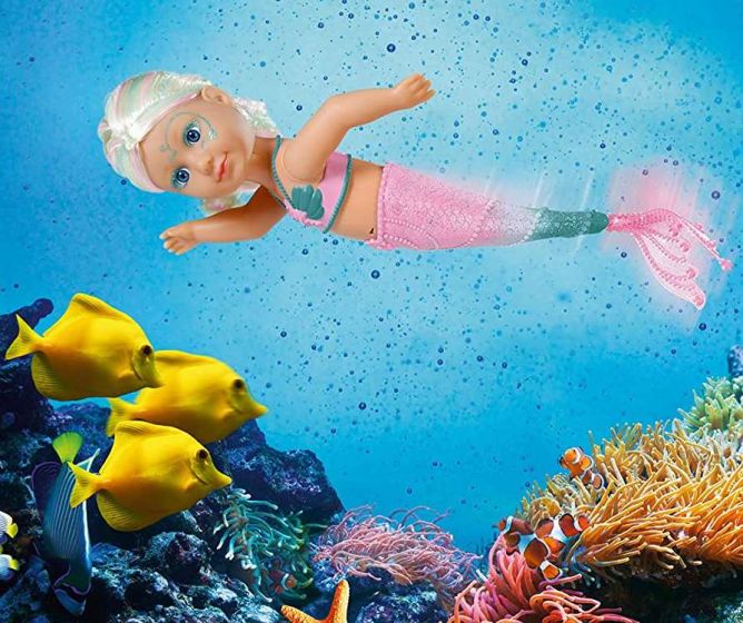 BABY Born Little Sister Mermaid - sjöjungfru som ändrar färg i vatten - 46 cm