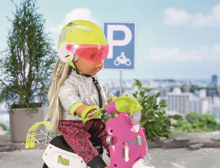 BABY Born City scooter-hjelm til dukke - med justerbart visir - til dukke 43 cm