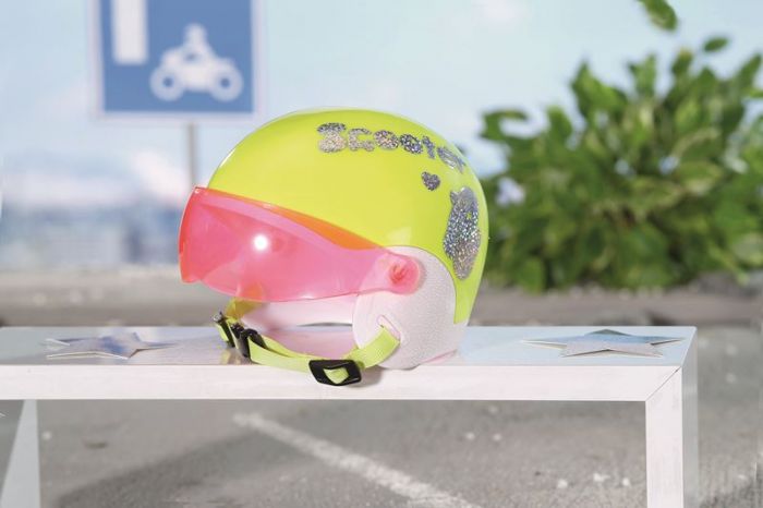 BABY Born City scooter-hjelm til dukke - med justerbart visir - 43 cm