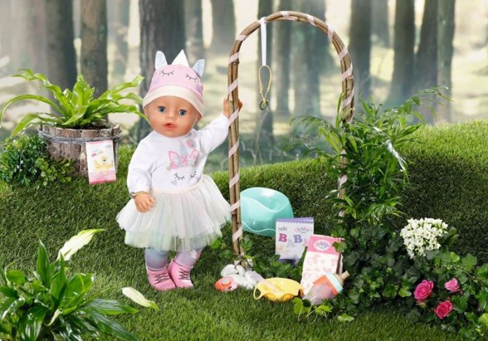 BABY Born Magic Unicorn Girl - exklusiv interaktiv flickdocka med magisk napp och 10 funktioner - gråter, dricker och kan badas - 43 cm