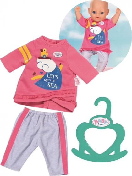 BABY Born Little Casual Outfit - rosa genser og bukse i myk bomull til dukke 36 cm