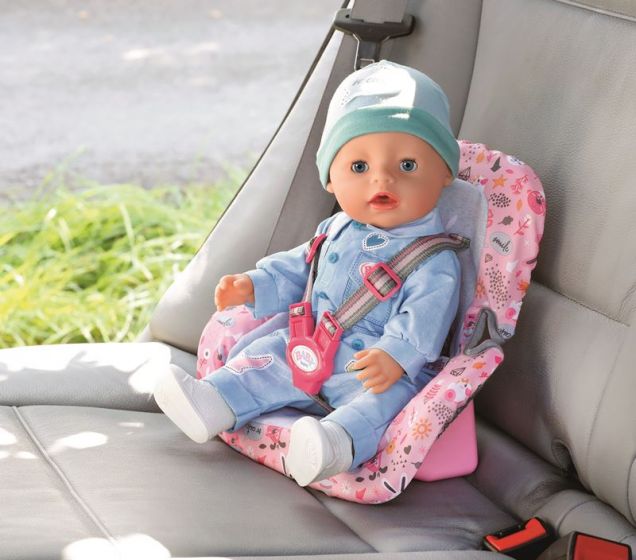 BABY Born Car Seat - grått og rosa bilsete til dukker opptil 43 cm