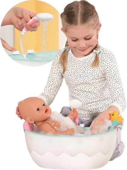 BABY Born Bath - badekar med fungerende dusjhode og nakkestøtte til dukke