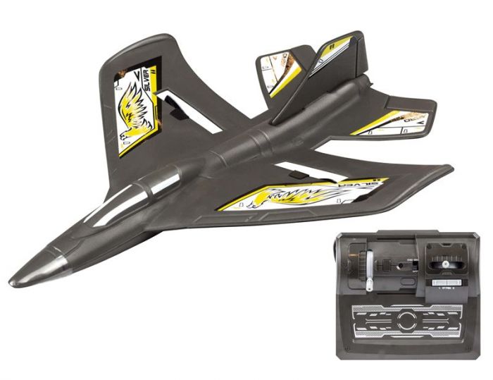 Silverlit X-Twin Evo radiostyrt fly - rekkevidde opptil 200 meter - perfekt for nybegynnere - svart og gult