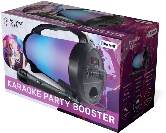 PartyFun Lights Karaoke Party Speaker - Høyttaler med LED-lys og mikrofon