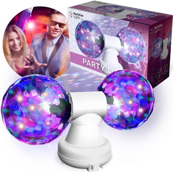 PartyFun Lights Disco-ljus med 2 LED-lampor - vit
