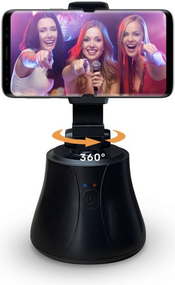 PartyFun Lights 360 Smart tracking Camera Assistent - stativ med rotasjon og ansiktssporing for videosamtaler, TikTok og vlogs