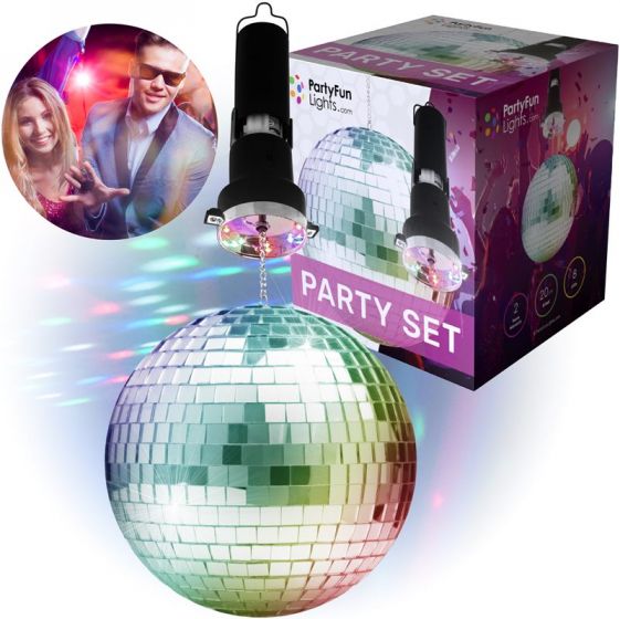 PartyFun Lights Discokula med LED-ljus och motor - 20 cm