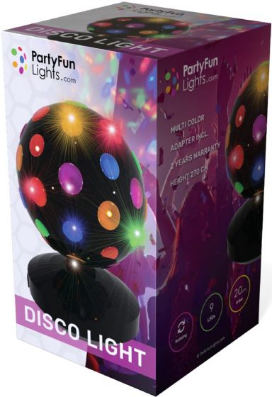 PartyFun Lights diskokugle med adapter - 20 cm