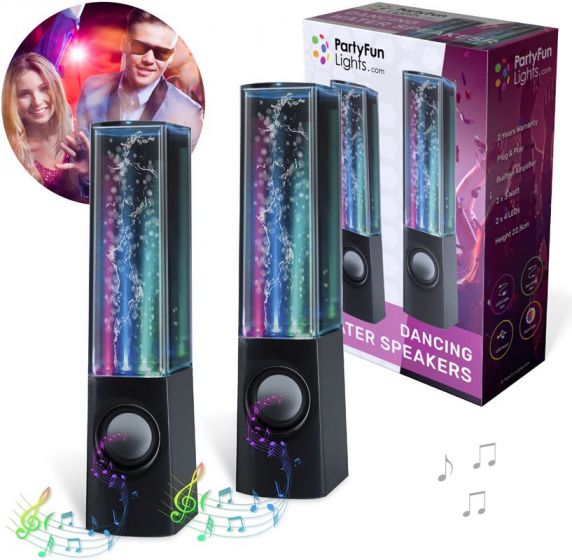PartyFun Lights Dancing Water Speaker - Høyttaler med vann og LED-lys - svart