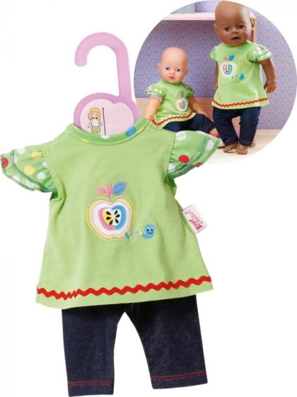 BABY Born outfit - grön klänning med leggings till docka 43 cm
