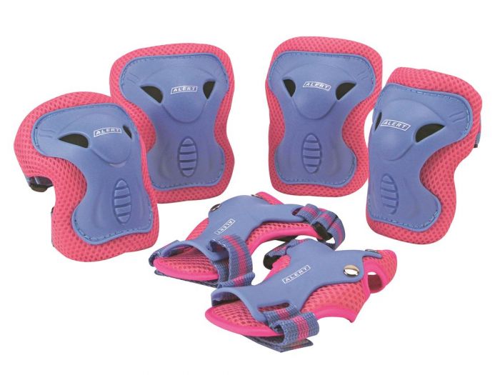 Alert skyddsutrustning till armbågar, händer och knän - strl small - 6 delar - rosa