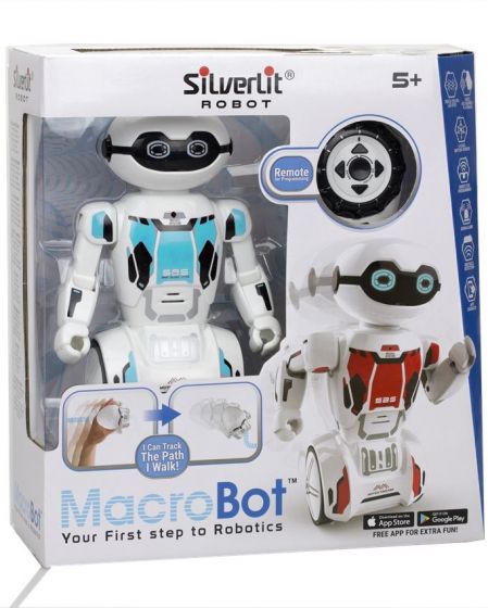 Silverlit MacroBot - blå robot med fjernkontroll - bevegelsessensor