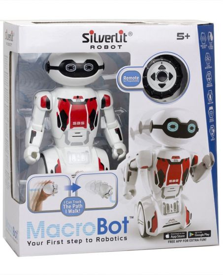 Silverlit MacroBot - röd robot med fjärrkontroll - rörelsesensor