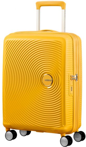 American Tourister Soundbox Spinner  utvidbar trillekoffert 55 cm - gul