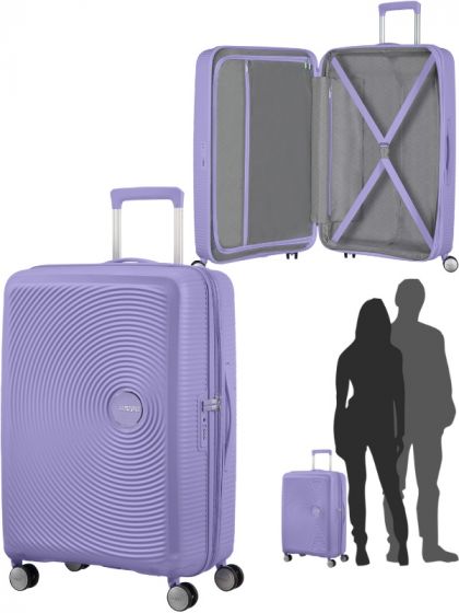 American Tourister Soundbox Spinner - expanderbar resväska 67 cm - lavendel