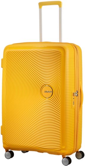 American Tourister Soundbox Spinner utvidbar trillekoffert 77 cm - gul