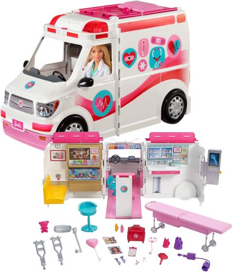 Barbie Care Clinic 2-i-1 ambulanse og klinikk - med sirene og lys