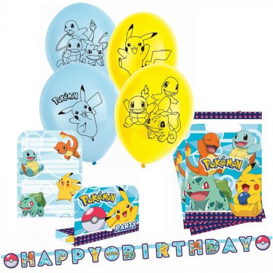 Pokemon bursdagspakke - komplett barnebursdagssett - 56 deler