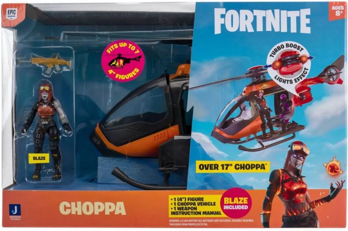 Fortnite Choppa figursett - Blaze og helikopter med turbo boost og lys
