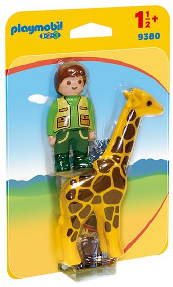 Playmobil 1.2.3 Dyrepasser med giraff - 9380