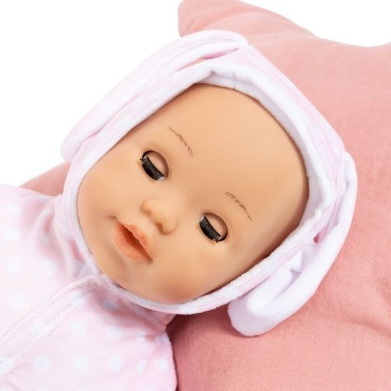 Bayer Design First Words baby - Anna dukke med myk kropp, rosa drakt, smokk og flaske - 38 cm