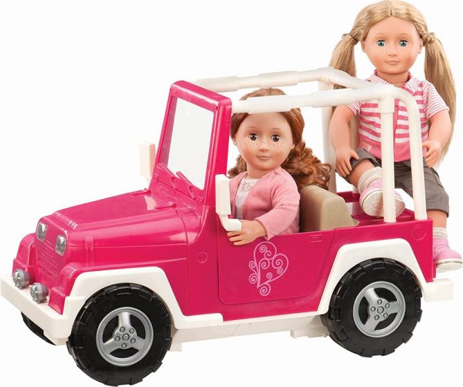 Our Generation 4 x 4 bil bagageutrymme - rymmer en docka på 46 cm - rosa och vit