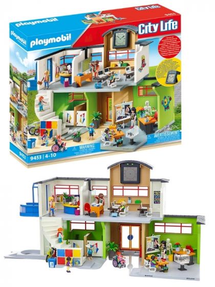 Playmobil City Life stor skole med møbler og ringeklokke 9453