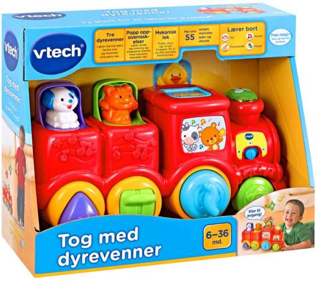 Vtech Baby Tog med dyrevenner - 55 ulike melodier, lyder, sanger og uttrykk - norsk versjon