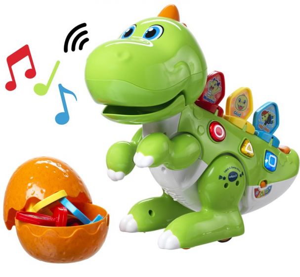 Vtech Baby lær å danse Dino - aktivitetsleke med lyd, lys og bevegelse - barnets første lek med koding - norsk versjon