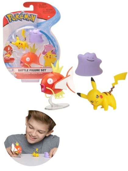 Pokemon Battle Figure 3 pack figursett - Ditto, Pikachu og Magikarp
