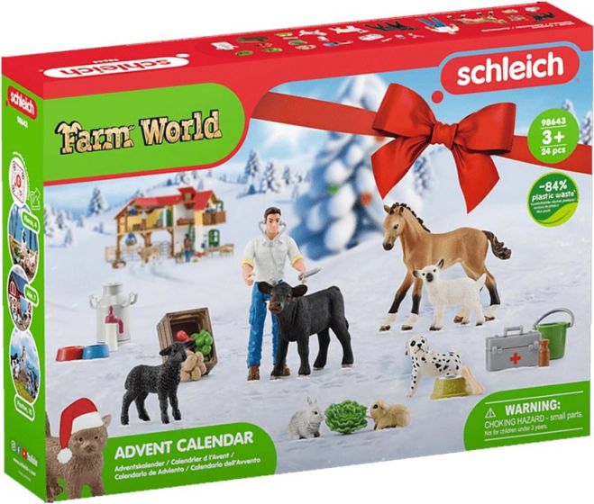 Schleich Farm World Julekalender med figur, dyr og tilbehør
