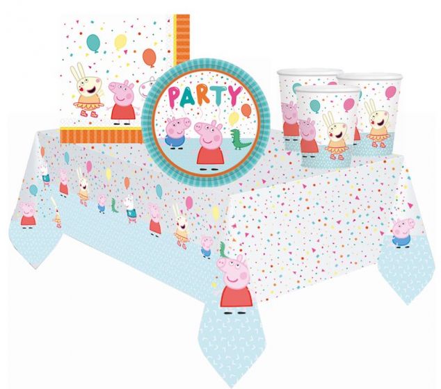 Peppa Gris bursdagspakke - komplett barnebursdagssett - 56 deler