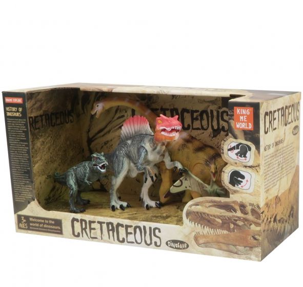 Dinosaur figursett - 4 figurer med bevegelige bein og kjever - Brontosaurus