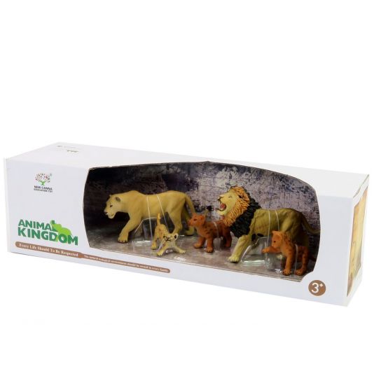 Animal Kingdom løvefamilie - figursæt med 5 løver