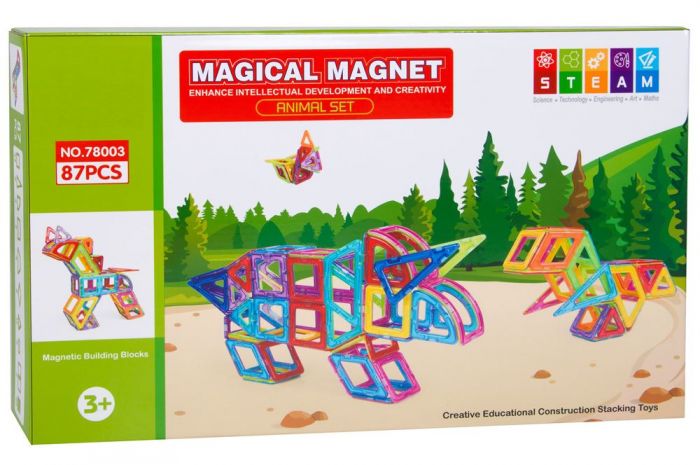 Magical Magnet legesæt - 87 dele - magnetisk byggesæt