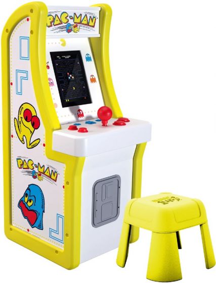 Pac-man arcade spillmaskin med krakk - en gaming-klassiker til barn - 94 cm høy