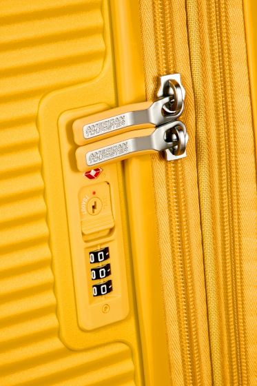 American Tourister Soundbox Spinner - expanderbar resväska 77 cm - gul