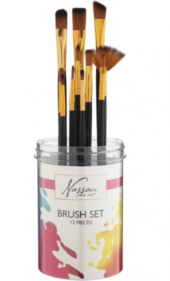 Nassau Fine Art paket med penslar - 12 målarpenslar