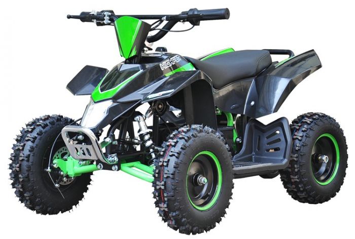 Highper 800W ATV med kraftig motor og stålramme - opptil 20 km/t - sort og grønn