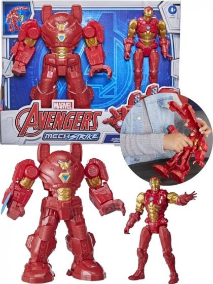 Avengers Mech Strike - Iron Man Ultimate Mech Suit - 2-i-1 actionfigur - 15 cm